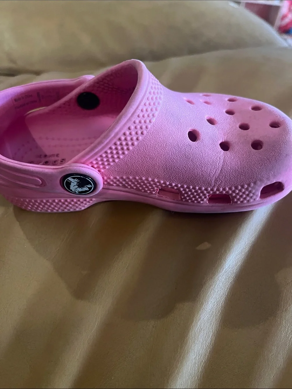 Girls pink crocs size 9